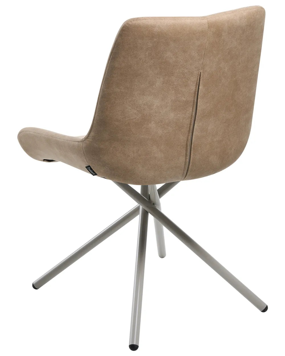 Set of 2 Dining Chairs Faux Suede Beige Art