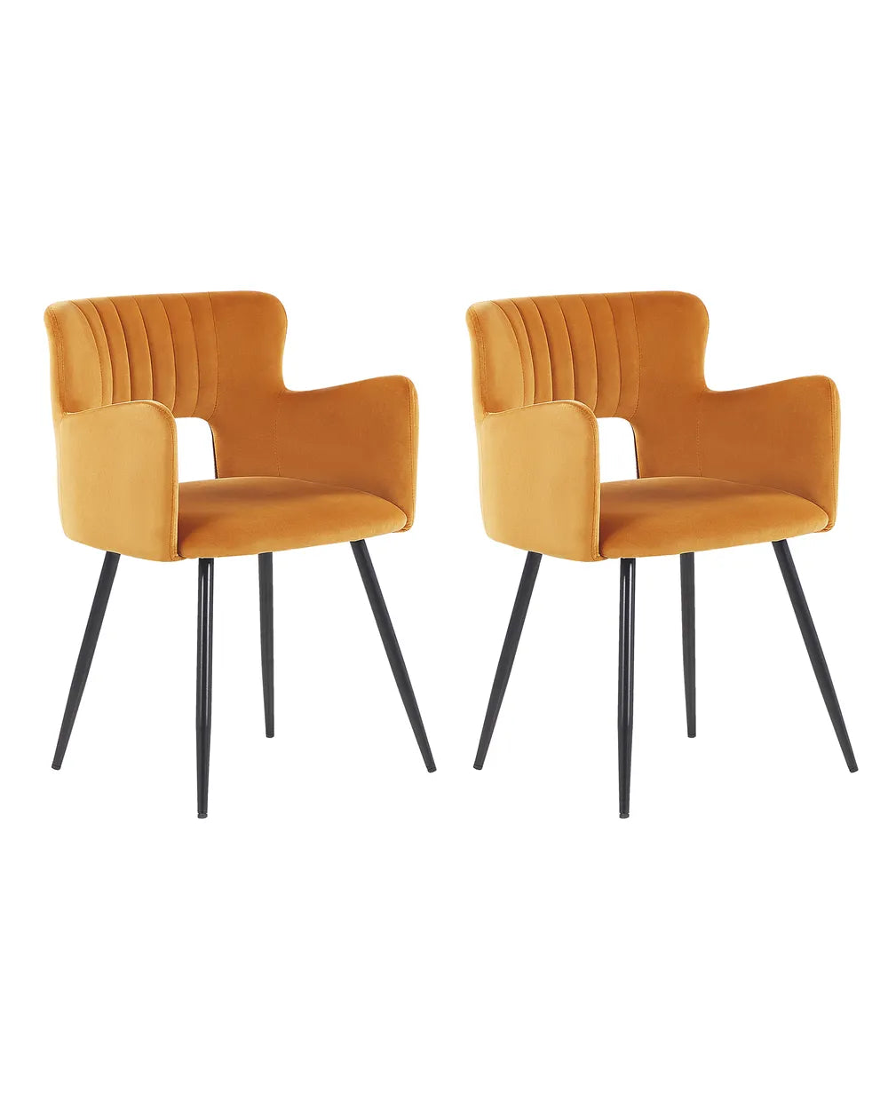 Set of 2 Dining Chairs Velvet Orange York