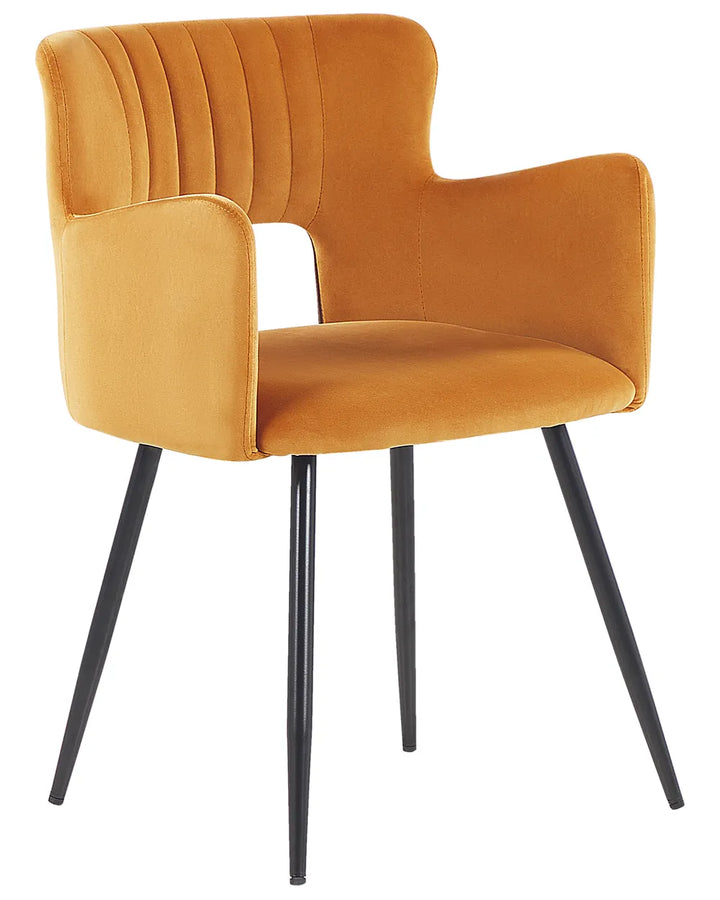 Set of 2 Dining Chairs Velvet Orange York