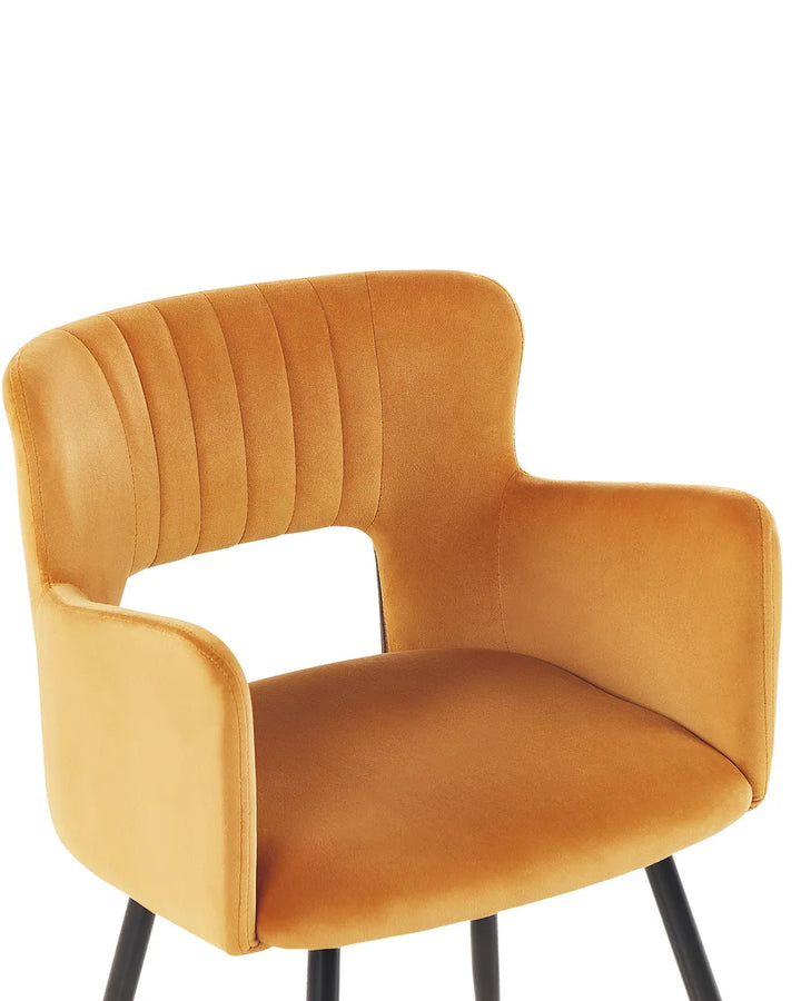 Set of 2 Dining Chairs Velvet Orange York