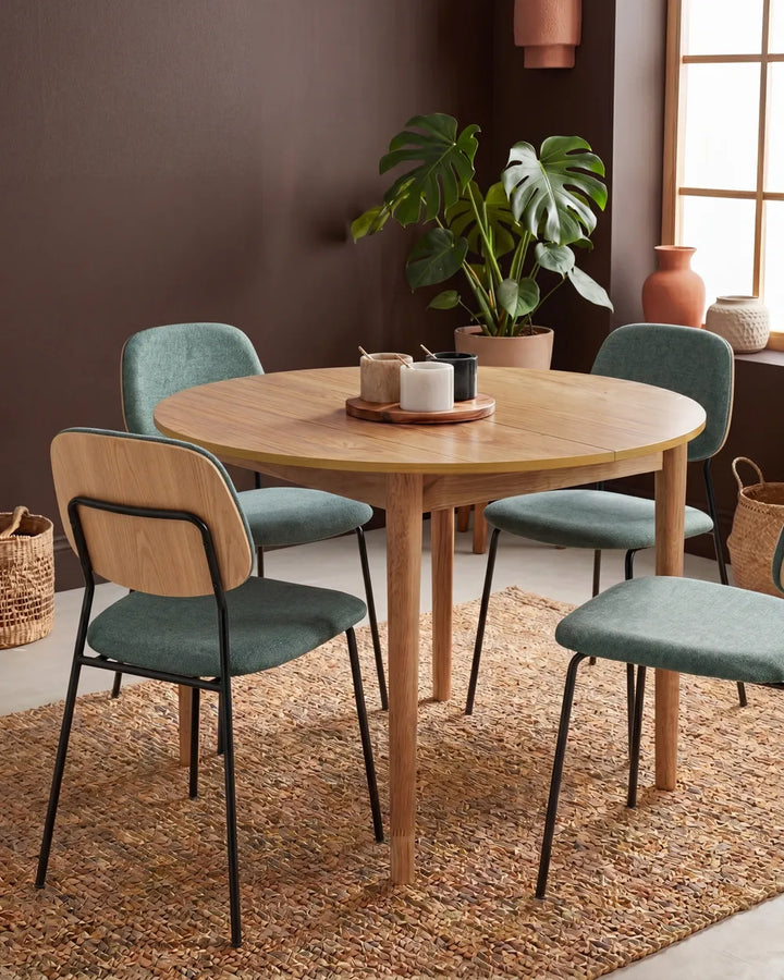 Set of 4 Dining Chairs Fabric Green Pyx