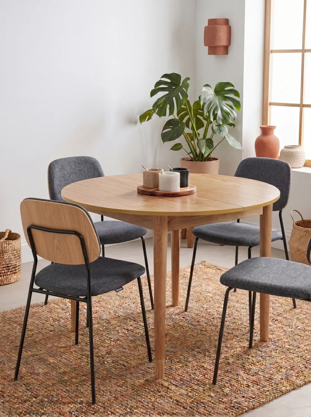 Set of 4 Dining Chairs Fabric Grey Pyx