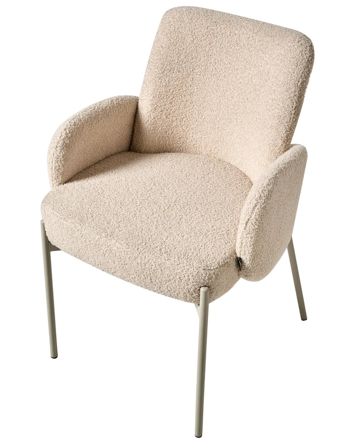 Dining Chair Boucle Light Beige Howdy