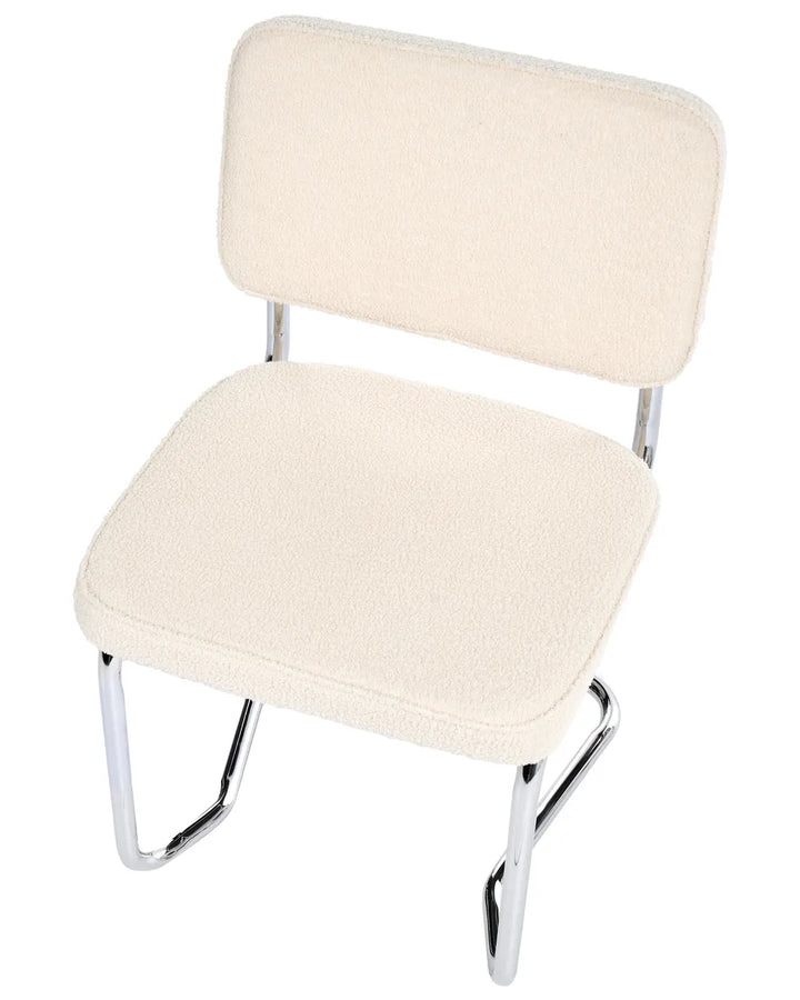 Set of 2 Dining Chairs Boucle Light Beige Ada
