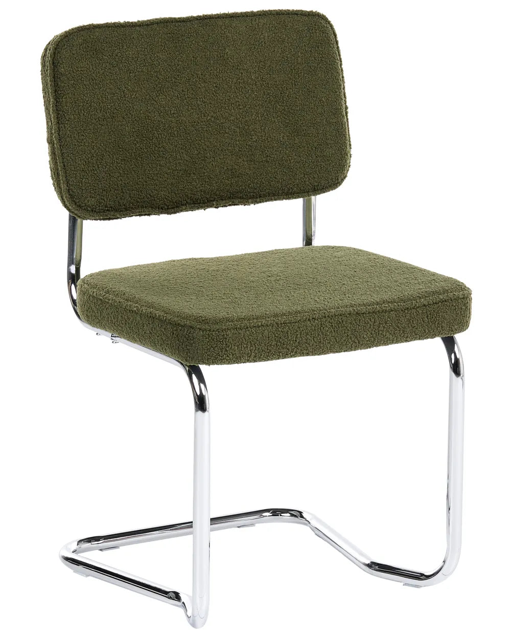 Set of 2 Dining Chairs Boucle Green Ada