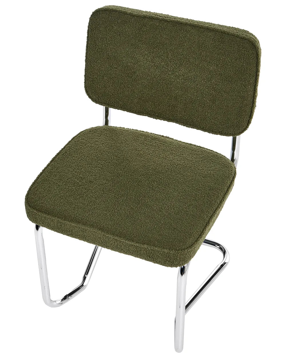 Set of 2 Dining Chairs Boucle Green Ada