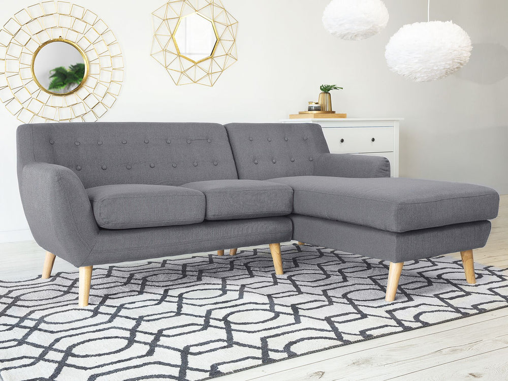 Motala Left Hand Fabric Corner Sofa Grey