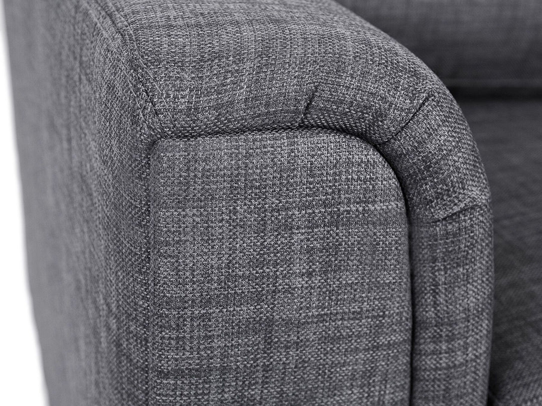 Oslo Right Hand Fabric Corner Sofa with Ottoman Grey