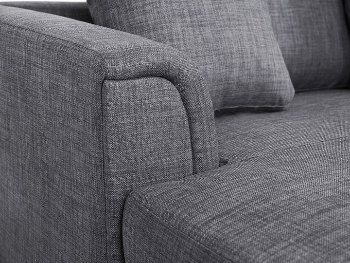Oslo Right Hand Fabric Corner Sofa with Ottoman Grey