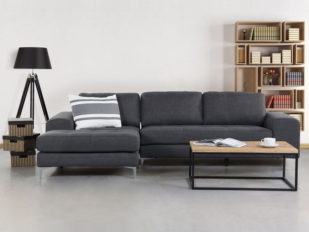Kiruna Right Hand Fabric Corner Sofa Dark Grey 