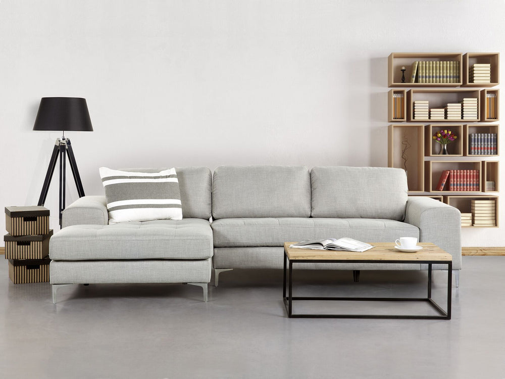 Kiruna Right Hand Fabric Corner Sofa Light Grey