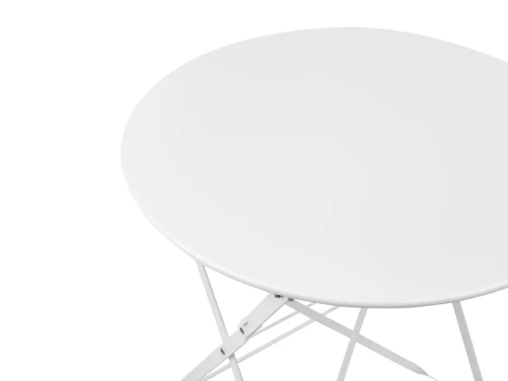 Bistro Set Folding Metal White Rosa