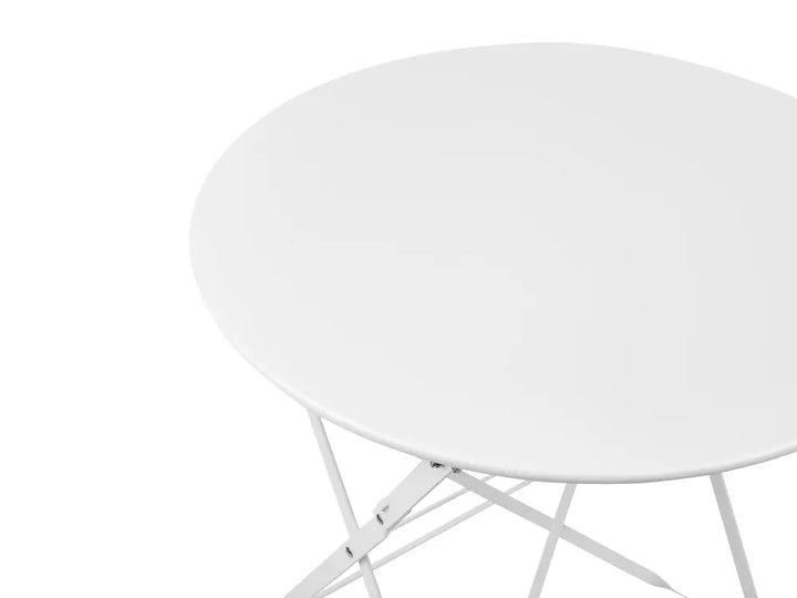 Bistro Set Folding Metal White Rosa