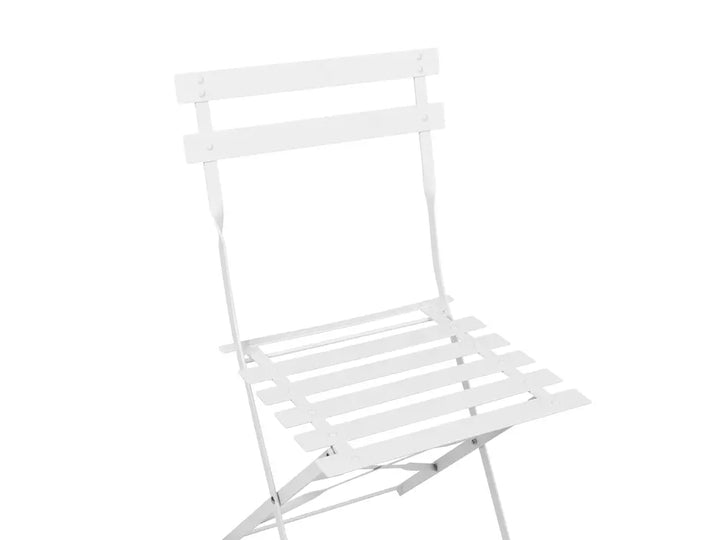 Bistro Set Folding Metal White Rosa