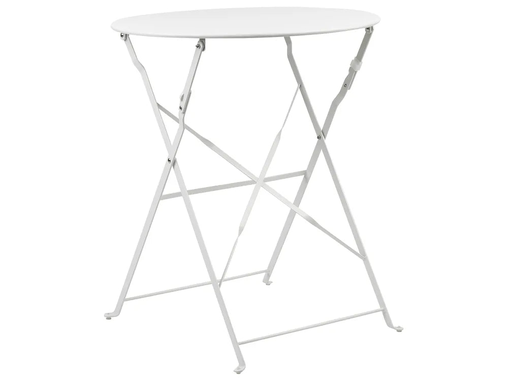Bistro Set Folding Metal White Rosa