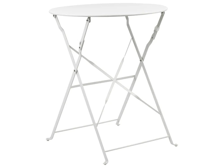 Bistro Set Folding Metal White Rosa
