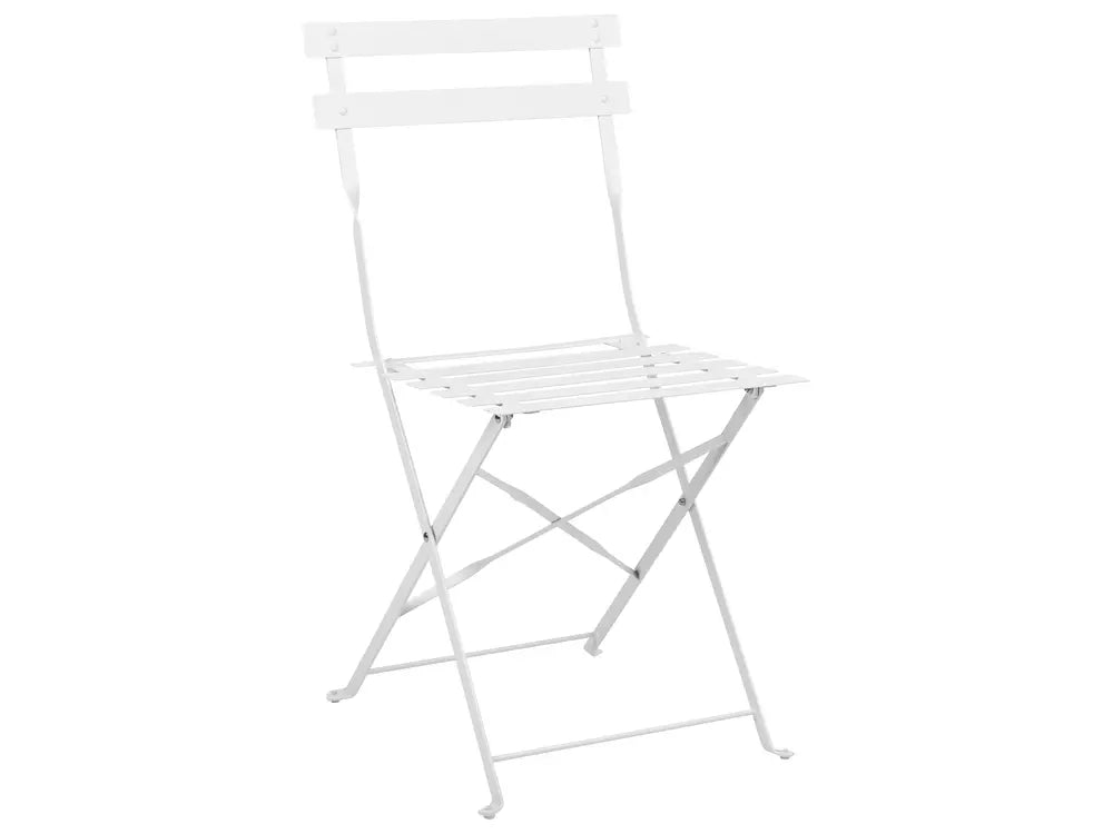 Bistro Set Folding Metal White Rosa