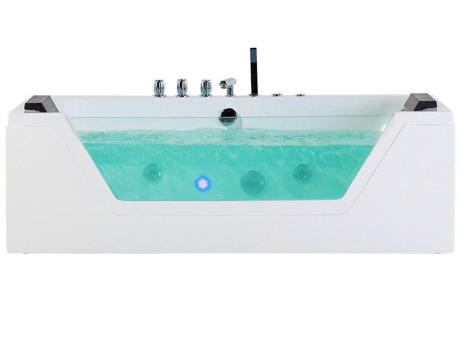 Whirlpool Bath with LED 1740 mm White Samana