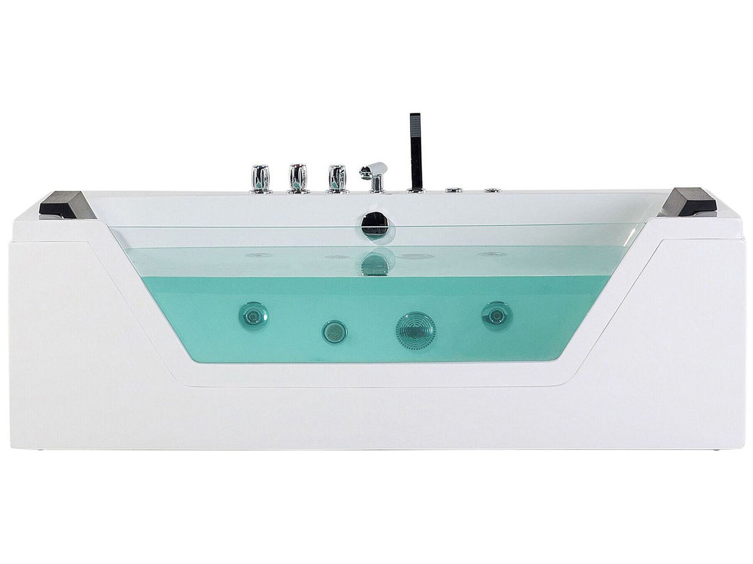Whirlpool Bath with LED 1740 mm White Samana