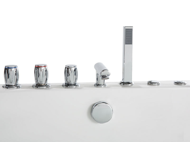 Whirlpool Bath with LED 1740 mm White Samana