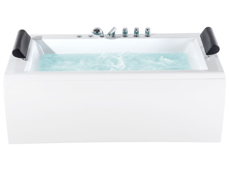 Whirlpool Bath with LED 1720 x 830 mm White Montego