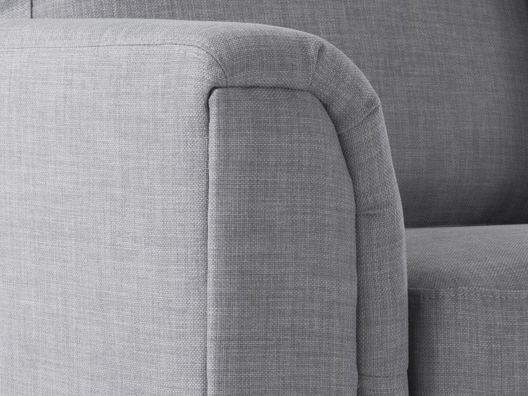 Oslo Left Hand Fabric Corner Sofa with Ottoman Light Grey