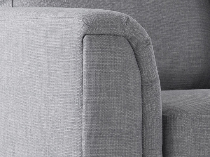 Oslo Left Hand Fabric Corner Sofa with Ottoman Light Grey