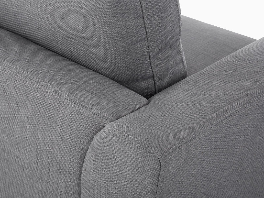 Oslo Left Hand Fabric Corner Sofa with Ottoman Light Grey