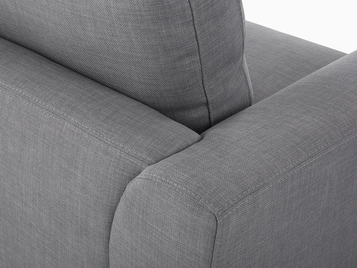 Oslo Left Hand Fabric Corner Sofa with Ottoman Light Grey
