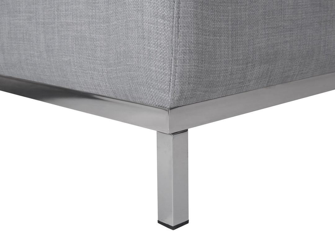 Oslo Left Hand Fabric Corner Sofa with Ottoman Light Grey