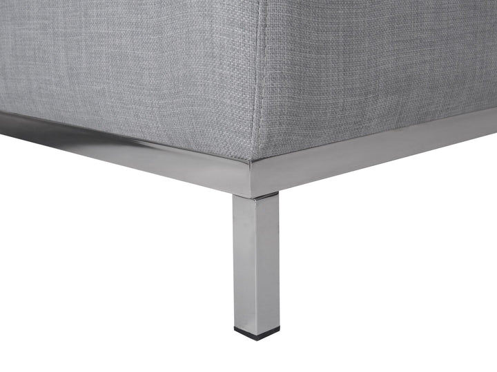 Oslo Left Hand Fabric Corner Sofa with Ottoman Light Grey