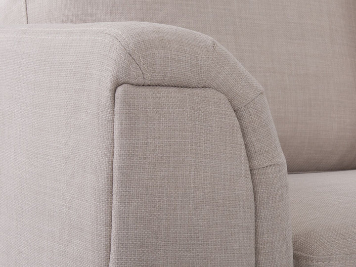 Oslo Left Hand Fabric Corner Sofa with Ottoman Beige