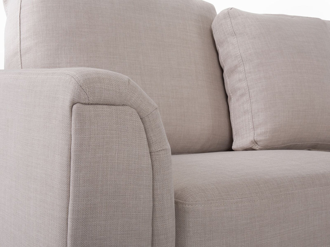 Oslo Left Hand Fabric Corner Sofa with Ottoman Beige