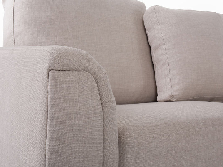 Oslo Left Hand Fabric Corner Sofa with Ottoman Beige