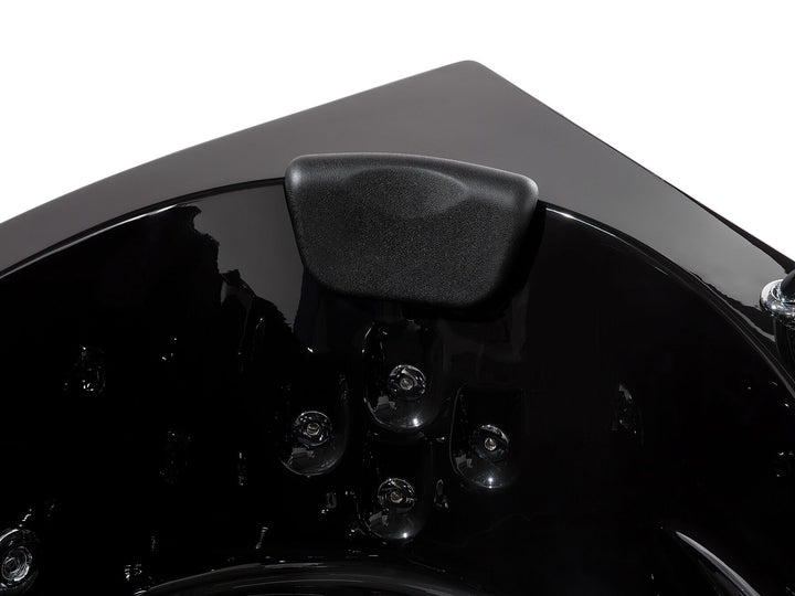 Whirlpool Corner Bath with LED 2140 x 1550 mm Black Martinica