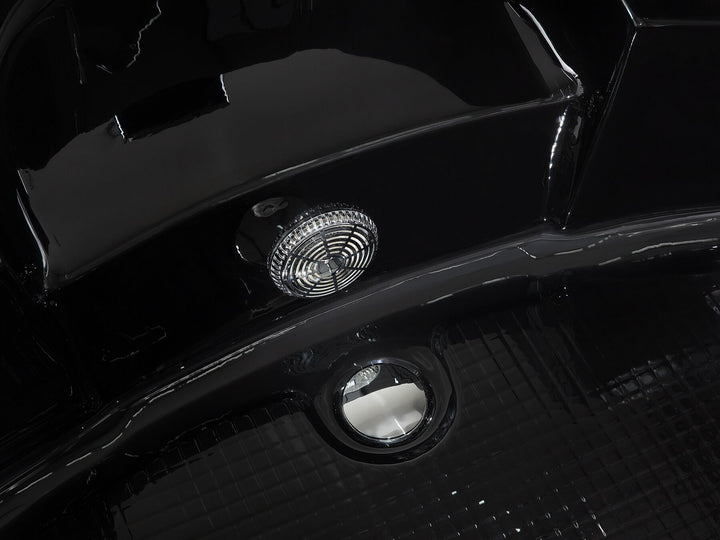 Whirlpool Corner Bath with LED 2140 x 1550 mm Black Martinica