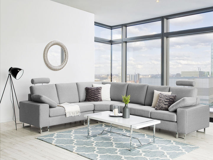 Stockholm Right Hand Corner Fabric Sofa Light Grey