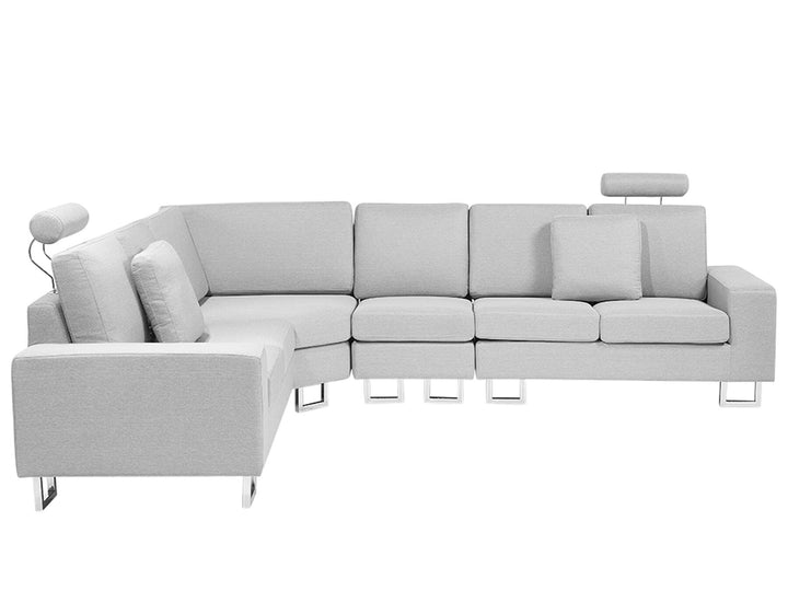 Stockholm Right Hand Corner Fabric Sofa Light Grey