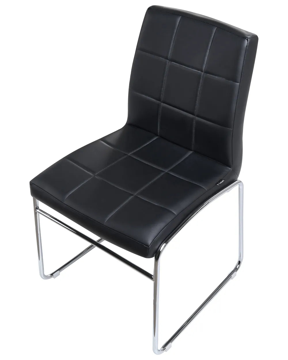Set of 2 Dining Chairs Faux Leather Black Franco