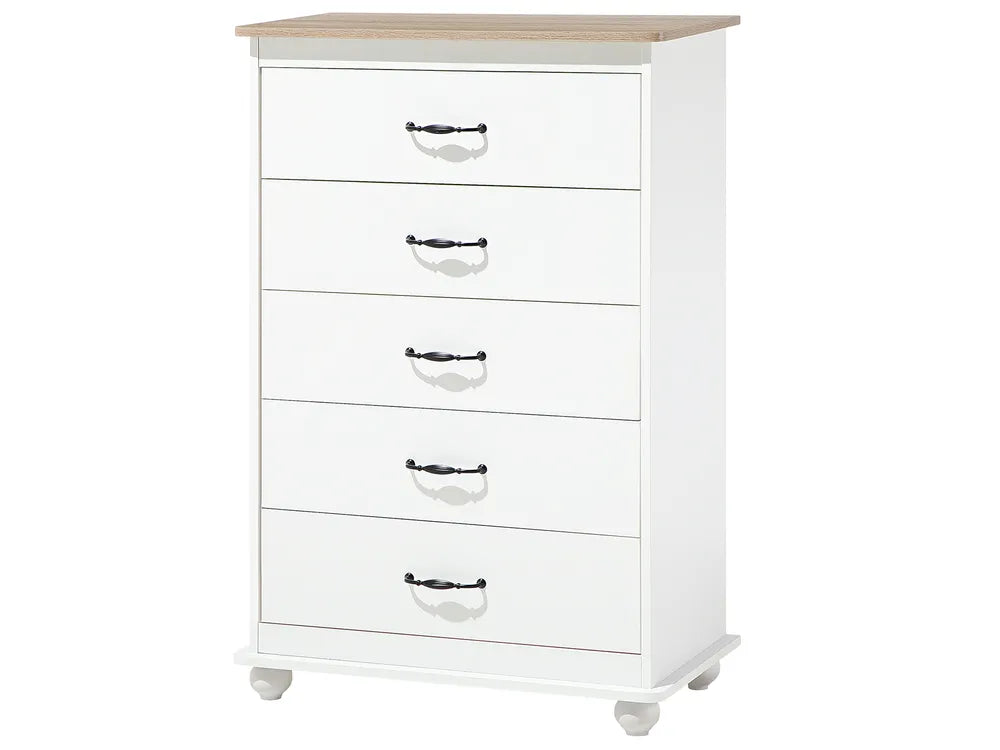 5 Drawer Chest With Additional Storage Space White Ivy Bronx