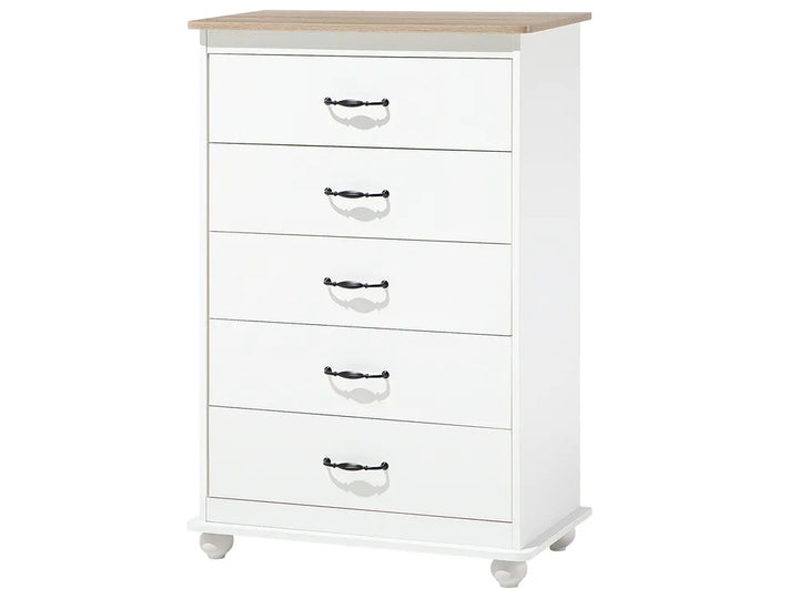 5 Drawer Chest With Additional Storage Space White Ivy Bronx