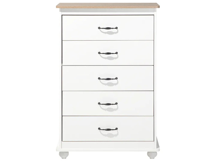 5 Drawer Chest With Additional Storage Space White Ivy Bronx