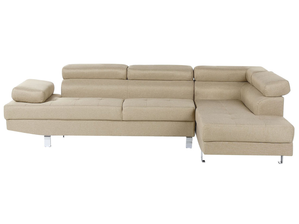 Norrea Left Hand Corner Fabric Sofa Light Beige