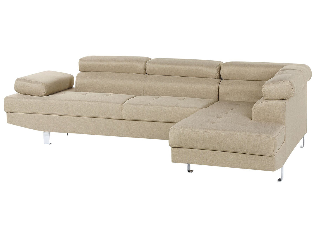 Norrea Left Hand Corner Fabric Sofa Light Beige