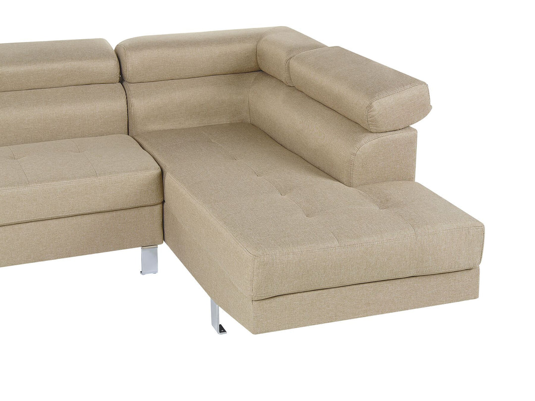 Norrea Left Hand Corner Fabric Sofa Light Beige