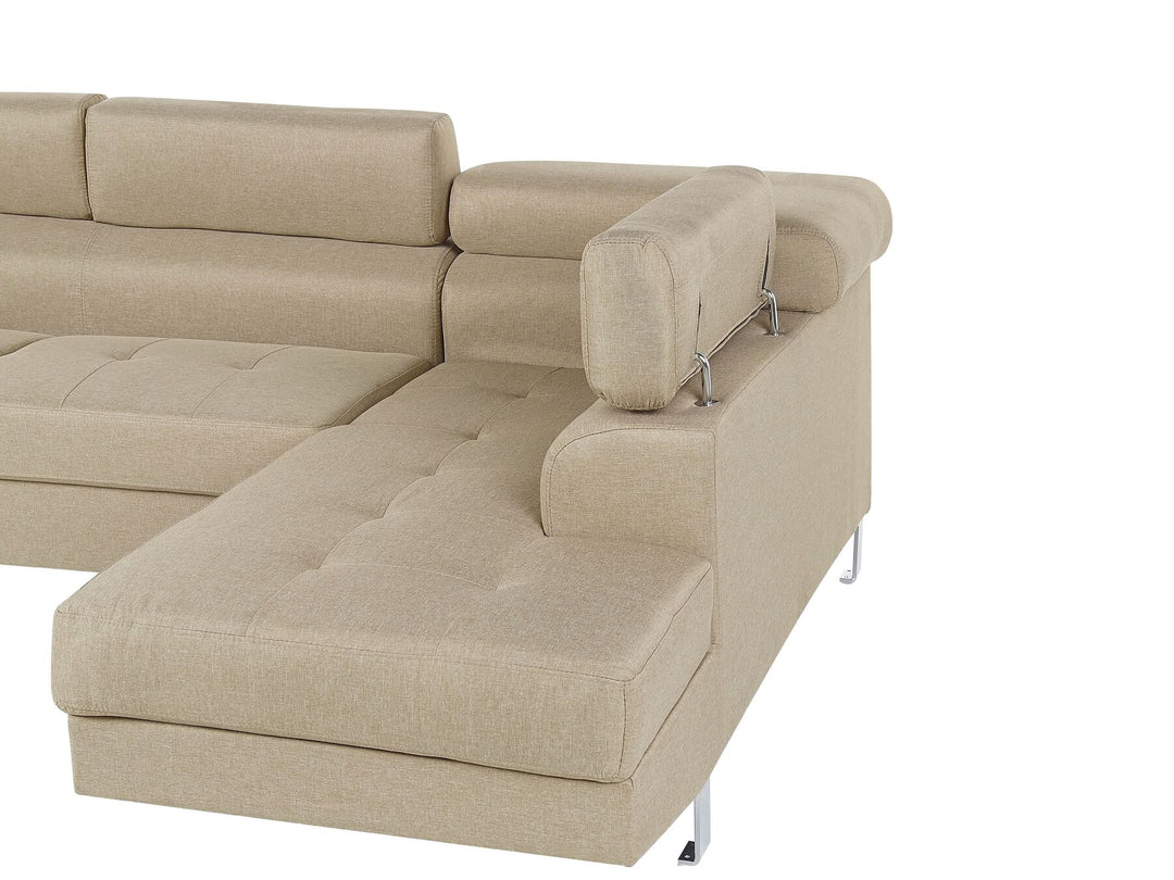 Norrea Left Hand Corner Fabric Sofa Light Beige