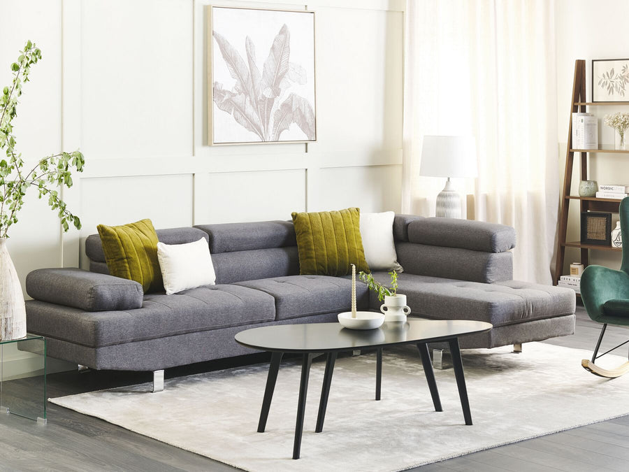 Norrea Left Hand Corner Fabric Sofa Grey