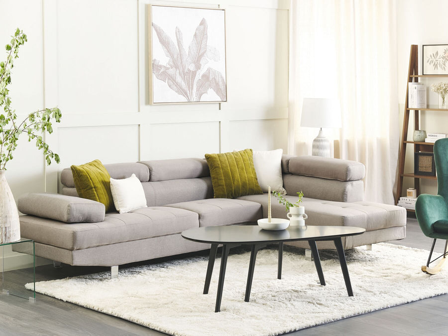 Norrea Left Hand Corner Fabric Sofa Light Grey