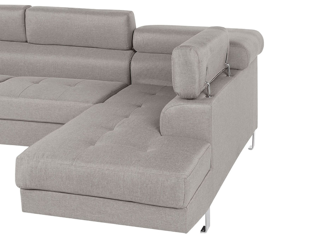 Norrea Left Hand Corner Fabric Sofa Light Grey