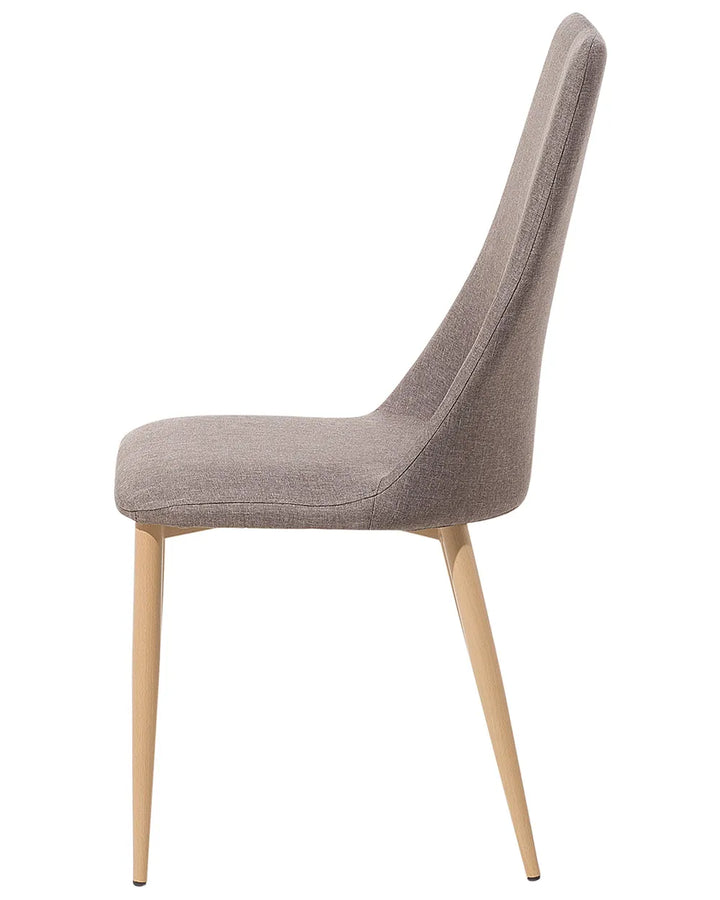 Set of 2 Dining Chairs Fabric Taupe James